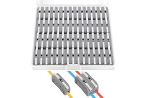 XHF2018 60 pcs XHF White Conductor Compact Connectors Lever Connectors Nuts, Electrical Connectors Wire Terminals for Any Circuit Inline Splices 28-12 AWG (SPL-1)