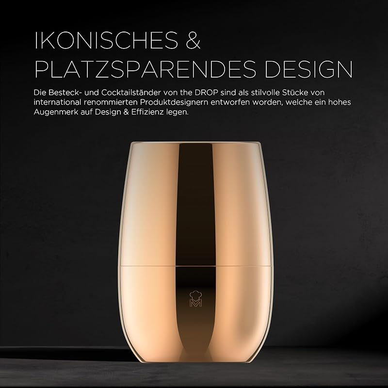 The Drop - 6-teiliges Edelstahl Design-Cocktail-Set - Elegant, langlebig und multifunktionsfähig - Ideale Geschenksidee (Weihnachten, Ostern, Hochzeit) - Geschenkbox inkludiert