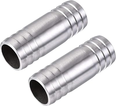 sourcing map 304 Stainless Steel Barb Hose Fitting Straight Coupler Tubing