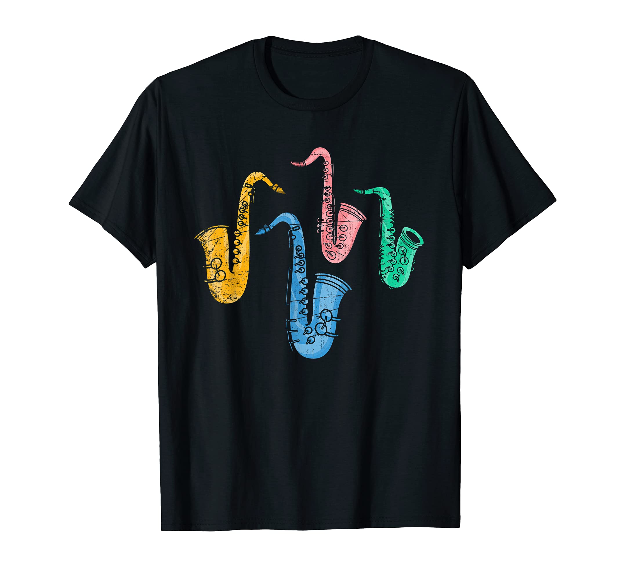 Sax Player Saxophonist Jazz Musician Music Notes Saxophone T-Shirt