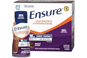 Ensure High Protein 16 g, Nutritional Supplement Protein Shakes, Ready To Drink, Chocolate, 6 x 235-mL Bottles