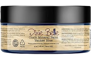 Dixie Belle Paint Company Chalk Finish Furniture Paint - Yankee Blue (4oz) - Matte Cool Navy Chic Chalk Mineral DIY Furniture Paint