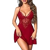 Avidlove Womens Nightgowns Sexy Sleepwear Chemise Lingerie Slip Dress Lace Nighty