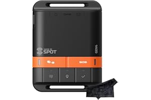 CERTIFIED BRANDS SPOT Gen 4 Satellite GPS Messenger | Handheld Portable Tracker for Hiking, Camping, Backpacking, Outdoor Activities | Signature Series Lens Cloth Bundle | Subscription Applicable