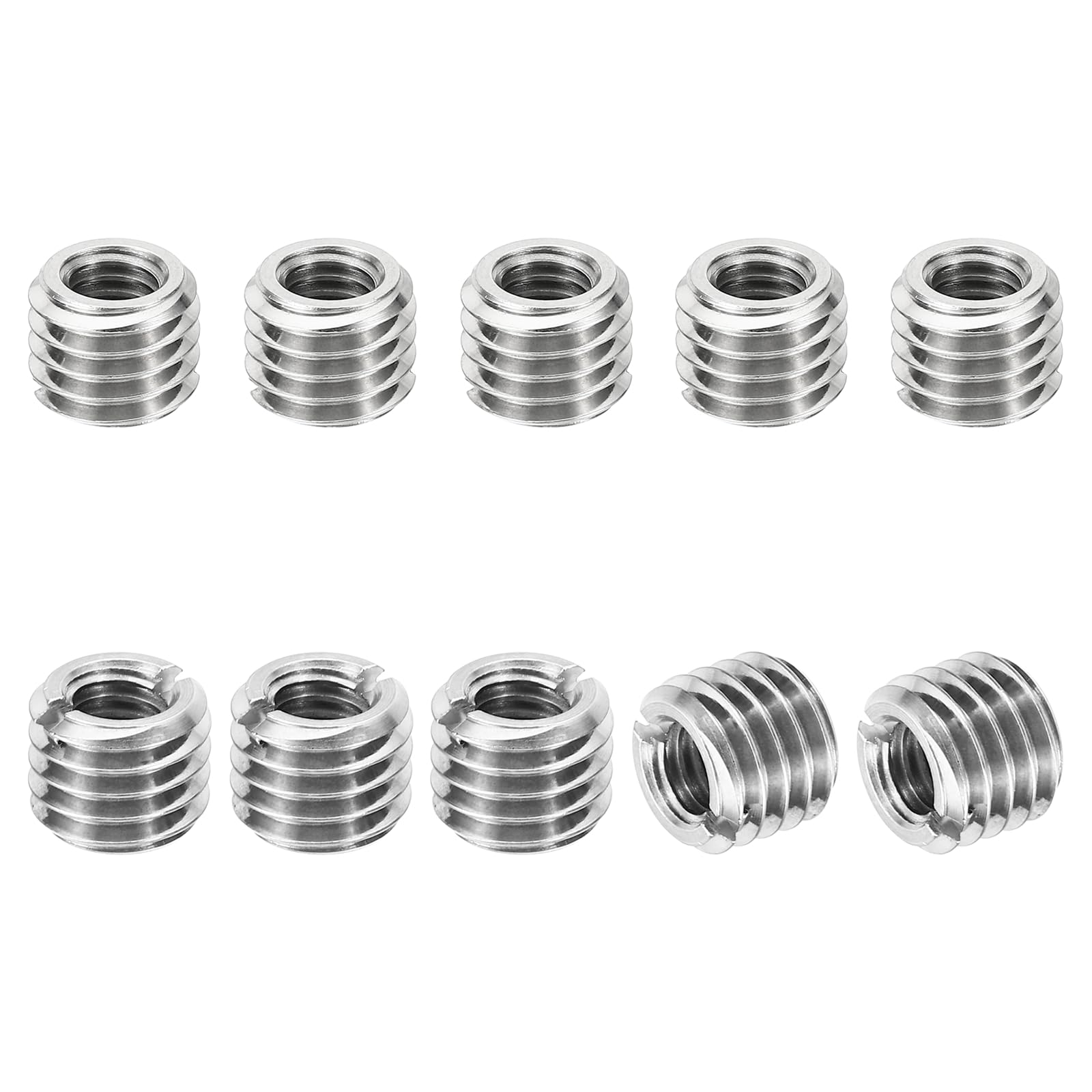PATIKIL Thread Adapters Sleeve Reducing Nut, 10 Pcs M10*1.5 Male to M6*1 Female Repairing Insert Nut Screw Reducer Conversion Stainless Steel Fastener 8mm — image 1