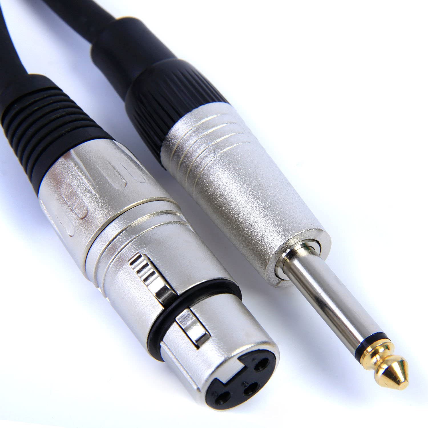 No Bull Female XLR to 1/4" Jack Mic Lead - 1m Black Microphone Cable Music Gear