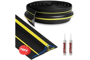 DGSL 16FT Universal Garage Door Bottom Threshold Seal Strip with 2 Adhesives, 2025 Upgrade 0.7'' in Height Weatherproof Rubber DIY Weather Stripping Replacement for Garage Door