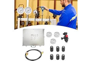AKASPING Hydraulic Nitrogen Accumulator Gas Charging System Pressure Test Kit with 3-Gauge 400BAR/6000PSI Inflatable Tool Fill Gas Valve Hose Assembly Set with Case FPU-3-10/25/40