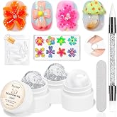Bevimee Sculpting Gel 3D Nail Art, Clear and White 3D Gel for Nail | 3PCS Non-Sticky Hand Builder Hard Gels Carving Patterns Nail Design Manicure Salon DIY at Home 5g/0.18 Oz