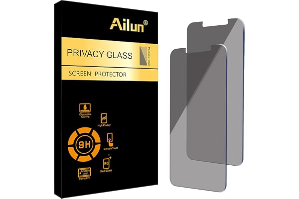 Ailun Privacy Screen Protector for iPhone 17e / iPhone 16e / iPhone 14 / iPhone 13 / iPhone 13 Pro [6.1 Inch] 2 Pack Anti Spy