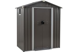 JY QAQA PET JY QAQA 5x3 FT Metal Outdoor Garden Storage Shed,Waterproof Metal Garden Sheds with Window and Lockable Double Door,Weather Resistant Steel Tool Storage House Shed forPatio,Lawn