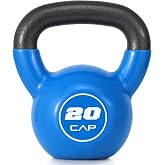 CAP Vinyl Coated Cast Iron Kettlebell, 10-50 LB Home Gym Weight