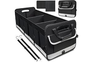 AOPHY Trunk Organizer for Car, 95L Large Capacity Storage with Non-Slip Bottom Strips and 2 Retractable Straps, Cargo Organizer for Suv, Truck, Sedan, Waterproof Portable Car Organizers for Women Men