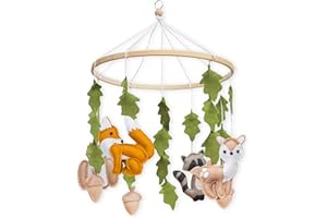 First Landings Baby Mobile for Crib - Forest Animal Nursery Mobiles - Gender Neutral Baby Nursery Decor - Woodland