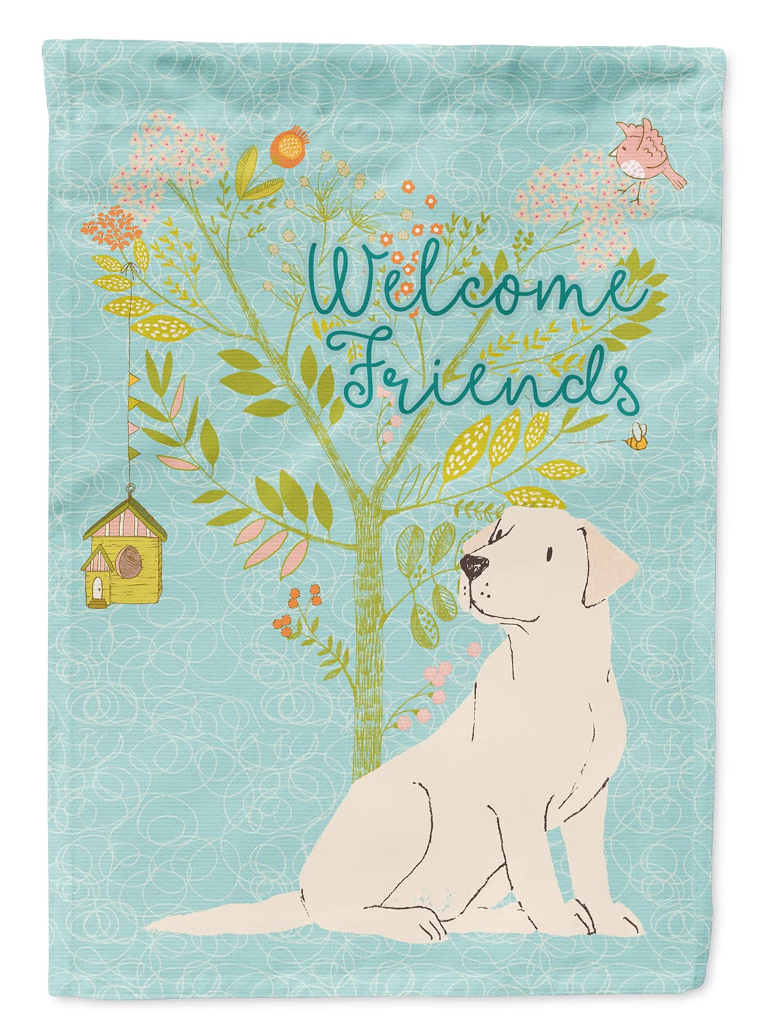 Caroline's Treasures BB7596GF Welcome Yellow Labrador Retriever Decorative Garden Flag, Multicolor