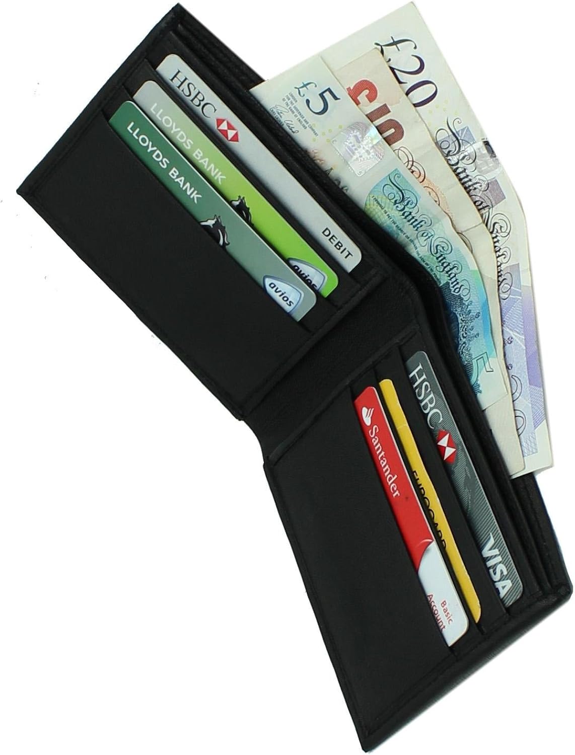 RAS Mens Slim Classic Bifold RFID Antitheft Wallet, 6 Cards Genuine Leather Billfold Wallet 125 Black, 11.5 x 9 x 1.5 cm - Image 4