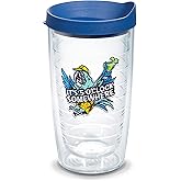 Tervis Margaritaville - It's 5 O'Clock Somewhere - Red Parrot Made in USA Double Walled Insulated Tumbler Travel Cup Keeps Drinks Cold & Hot, 16oz, Clear