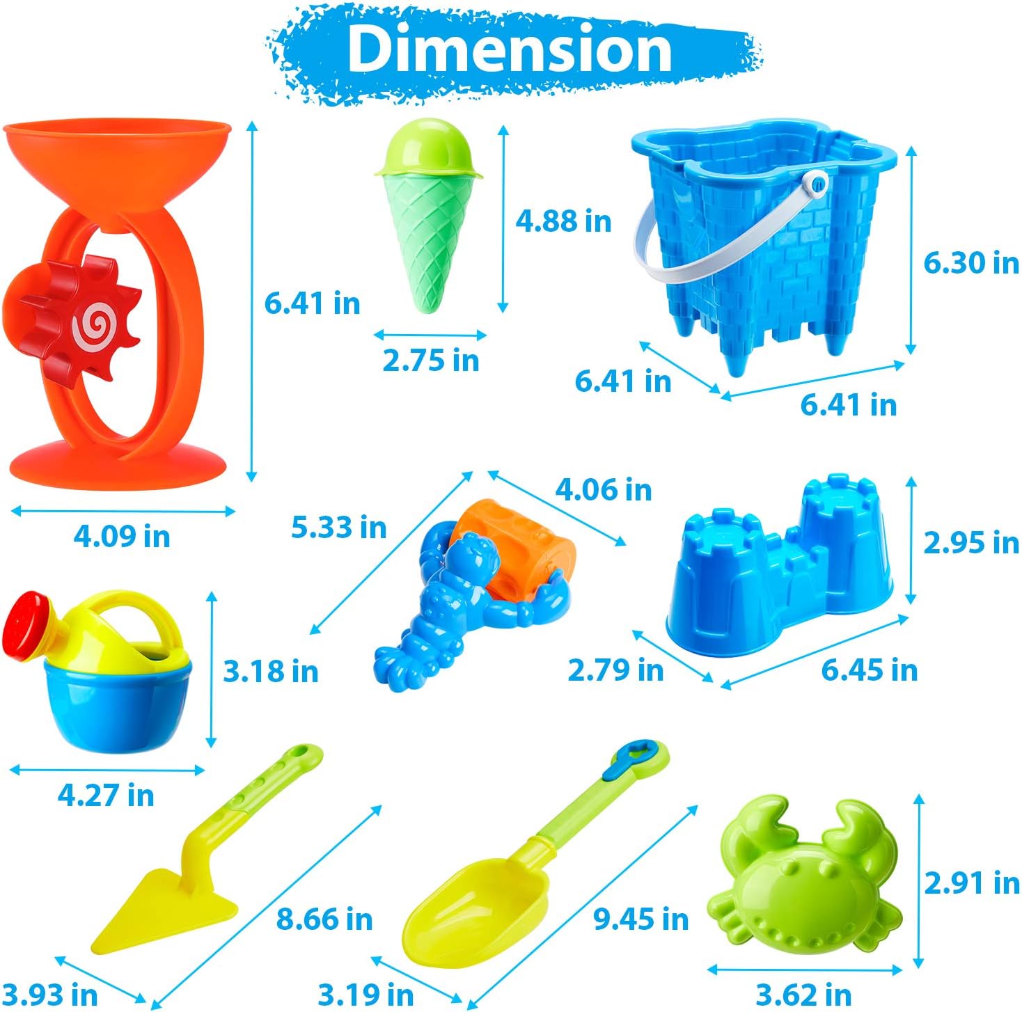 23 Pcs Beach Sand Toys Set, Ohuhu Beach Toys for Age 3-10, Include Beach Molds, Sand Molds, Bucket, Beach Shovel Tool Kit, Sand Water Wheel, Animals, Castle, for Toddlers, Kids with Mesh Bag: Home Audio & Theater