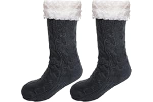 Nfvjfxz Fuzzy Slipper Socks for Women Men, Non Slip Grippers Warm Fluffy Indoor House Stocking Stuffers Cozy Christmas Gift