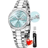 OUPINKE Women Automatic Watches Colorful Diamond Elegant Luxury Dress Ladies Rose Gold Mechanical Sapphire Crystal Wrist Watch