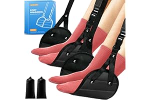AWOJRSKY 2-Pack Airplane Foot Hammock, Portable Leg Rest with Removable Cushion, Travel Essentials for Women and Men, Ergonomic Support for Car & Home