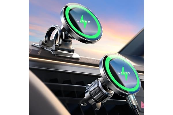 LISEN 15W for Magnetic Phone Holder Car, MagSafe Car Mount Wireless Charger | Magnetic Phone Charger Support Cellulaire Auto【