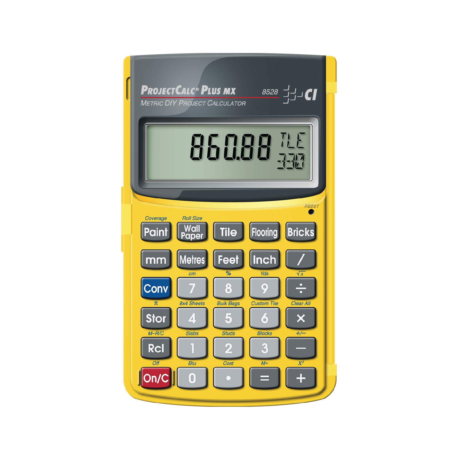 Calculated Industries 8528 ProjectCalc MX Do-It-Yourselfers Metric, Feet-Inch-Fraction Project Calculator | Dedicated Keys for Estimating Material Quantities