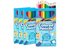 V-Opitos 48 Count Colored Pencils, 4 Packs Pre-sharpened Coloring Pencils for Kids in 12 Colors, Bulk School Supplies for Teachers, Ideal Back to School Supplies & Classroom Prizes