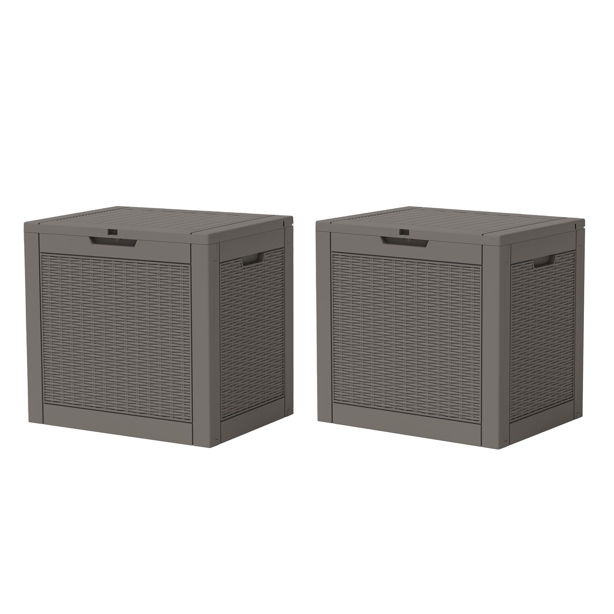 KAMABOKO 31 Gallon Outdoor Storage Box 2 Pack All-Weather Deck Box for Patio Furniture, Package Deliveries, Garden Tools, Pool Supplies & Cushions, Grey Image
