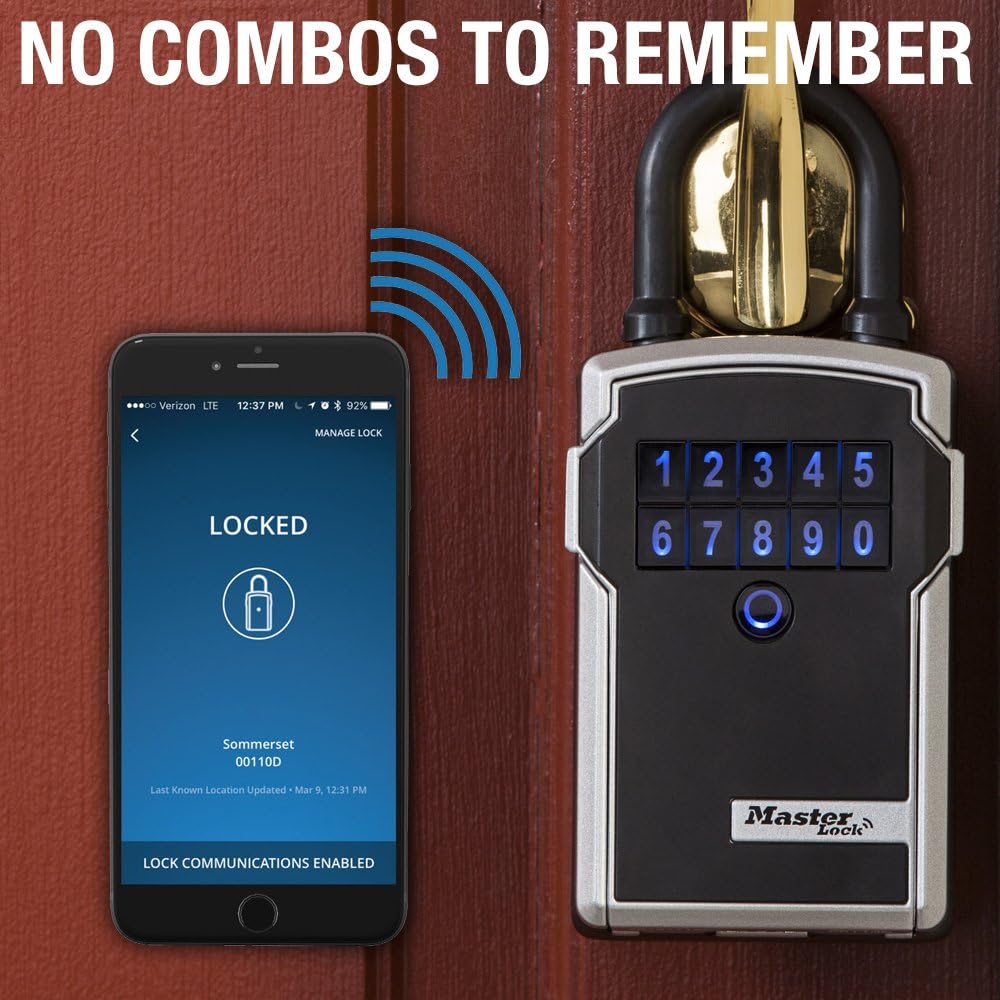 Master Lock Lock Box, Electronic Wall Mount Key Safe with Personal Use Software Platform, 3-1/4 in. Wide, 5441D: Home Improvement