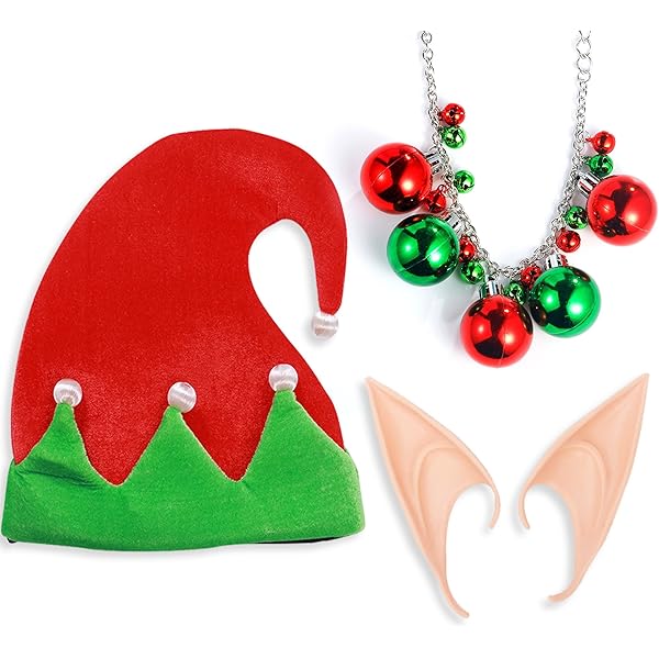 Bonnet Père Noël Adulte - Chapeau Festif Rayé Avec Oreilles Pour Fêtes De Noël