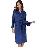 SIORO Women Terry Cloth Bath Robes with Pockets, Soft Long Cotton plush Kimono Wrap Bathrobe, Spa, Fuzzy Female nightgrown