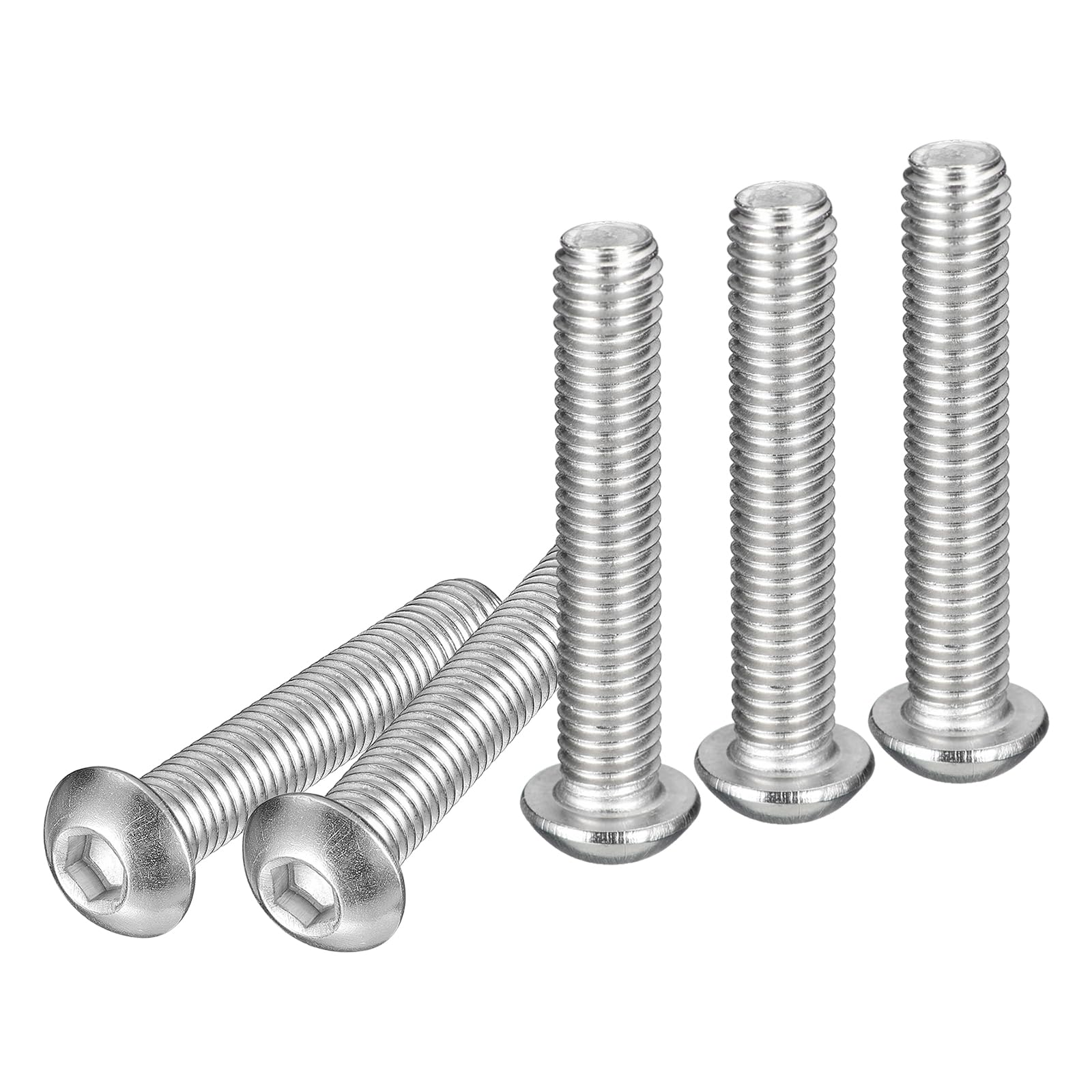 DTGN M8-1.25x45mm Button Head Socket Cap Screws - 10Pack - Good for Machine - 304 Stainless Steel 18/8 - Hex Drive Full Thread Fasteners — image 1
