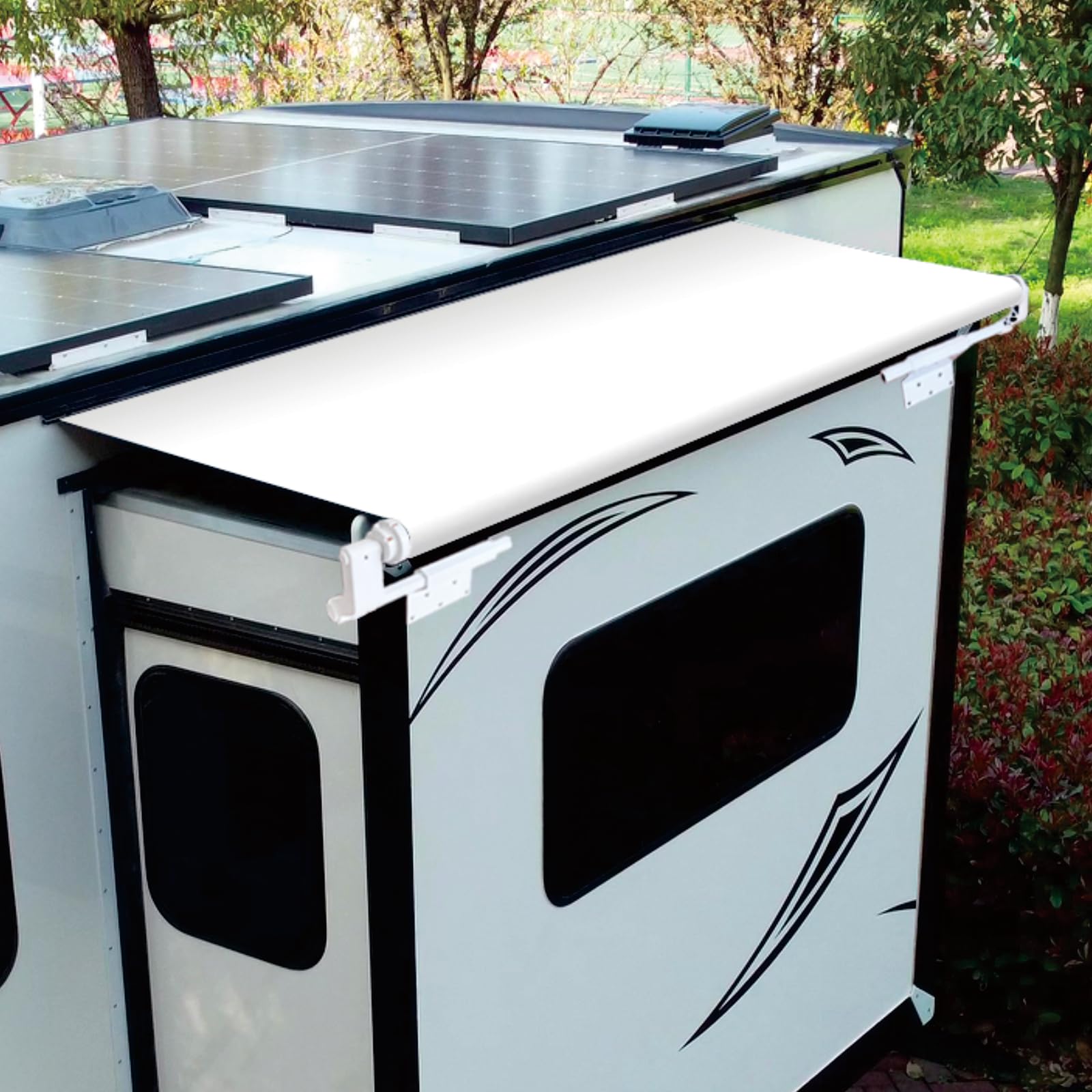 Photo 1 of Dulepax RV Slide Out Awning,RV Slide Topper,Modular Camper Slide Out Awning Kit,Slide Toppers for RVs,5th Wheels,Travel Trailers and Motorhomes,White,13'9''(13'1''Fabric)