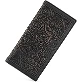 Montana West Mens Bifold Wallet Men's Western Tooling Floral Wallets Leather Large RFID Wallet for Men Slim Credit Card Wallet with ID Window
