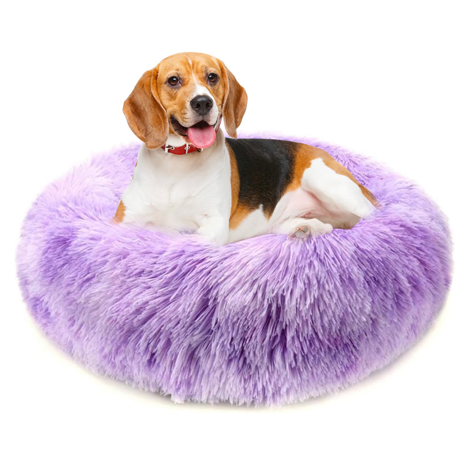 PETCUTE Dog Bed Cat Bed for Indoor Cats Washable Plush Donut Pet Bed Puppy Beds Soft Calming Cuddler Kennel Small Dog Beds