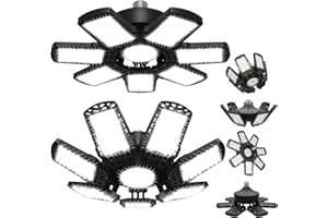 AUDLES LED Garage Light, 240W LED Shop Light Garage Lights, Ceiling Light Garage Lighting with 7+1 Deformable Panels, 24000LM E26/E27 LED Lights for Gargage, Shop, High Bay, Attic, Basement, Workshop