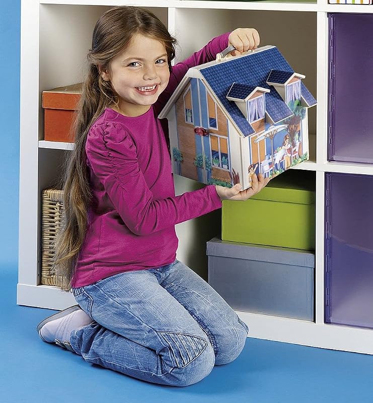 Dollhouse 70985 Casa Muñecas Maletín con Mango Plegable, Juguetes para niños a Partir de 4 años