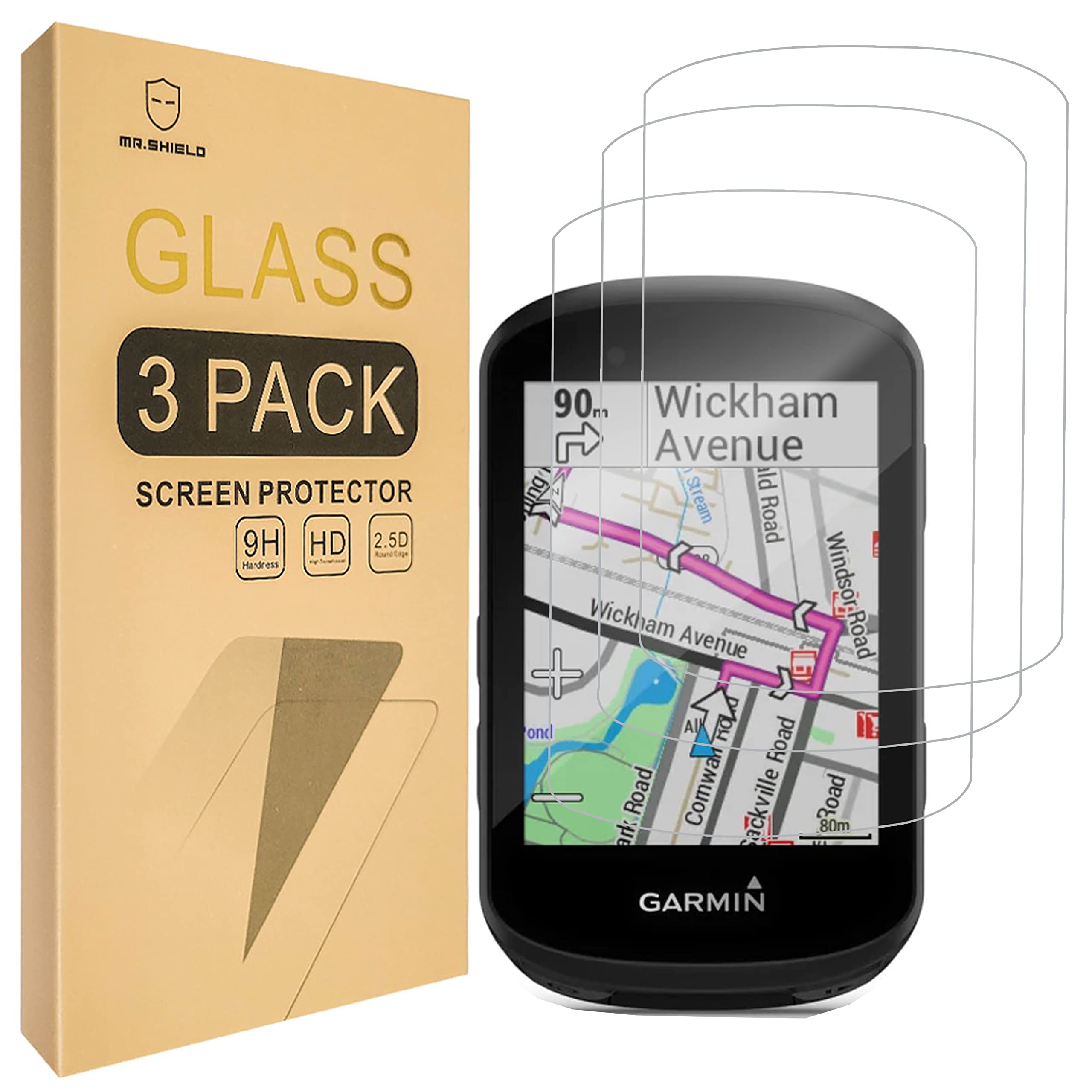 Mr.Shield [3-Pack Screen Protector For Garmin Edge 530 and Edge 830 [Tempered Glass] [Japan Glass with 9H Hardness] Screen Protector