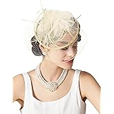 SWEETV Fascinators Hats for Women, Tulle Flower Tea Party Hats for Kentucky Derby, Cocktail, Wedding, Fancy Party