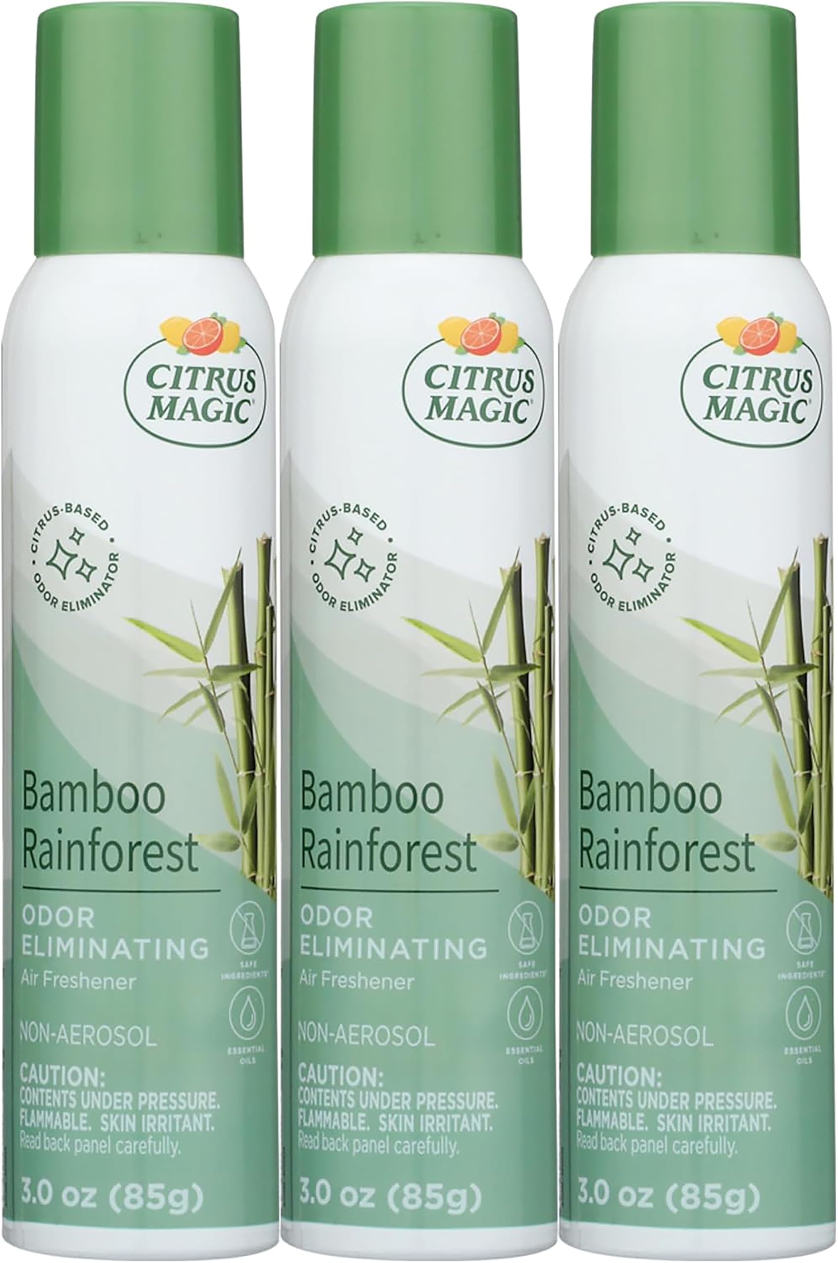 Citrus Magic Odor Eliminating Air Freshener Spray, Bamboo Rainforest, 3-Ounce, Pack of 3