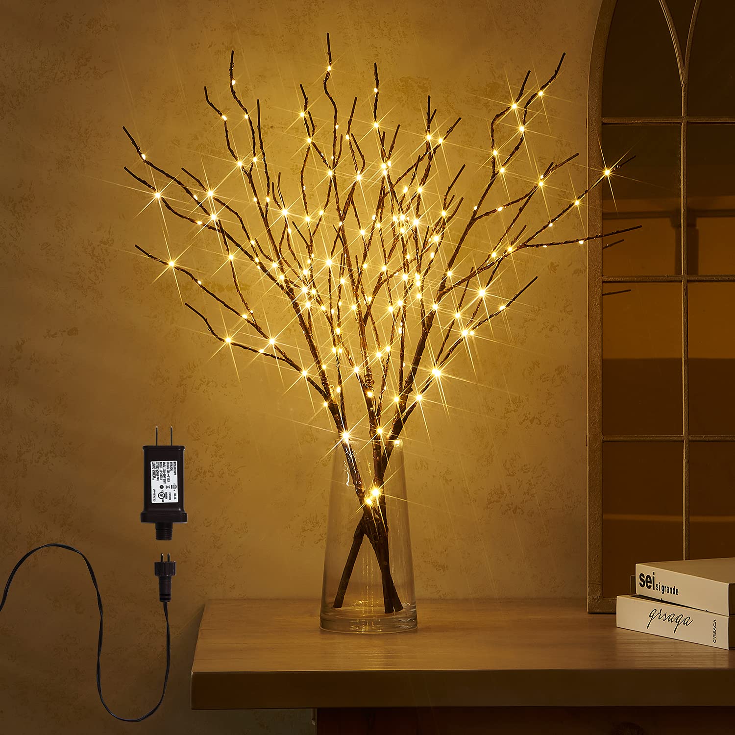 Photo 1 of Fudios Lighted Branch Plug in with Timer Willow Branches with Fairy Lights for Vase Twig 32IN 150 LED Outdoor and Indoor Holiday Party Decor