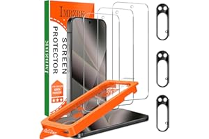 IMBZBK [Auto-Dust Removal] 3 Pack Screen Protector for Google Pixel 10 Pro [Phone Case Friendly], 3 Tempered Glass Camera Lens Protector Accessories, Military Grade Shatterproof