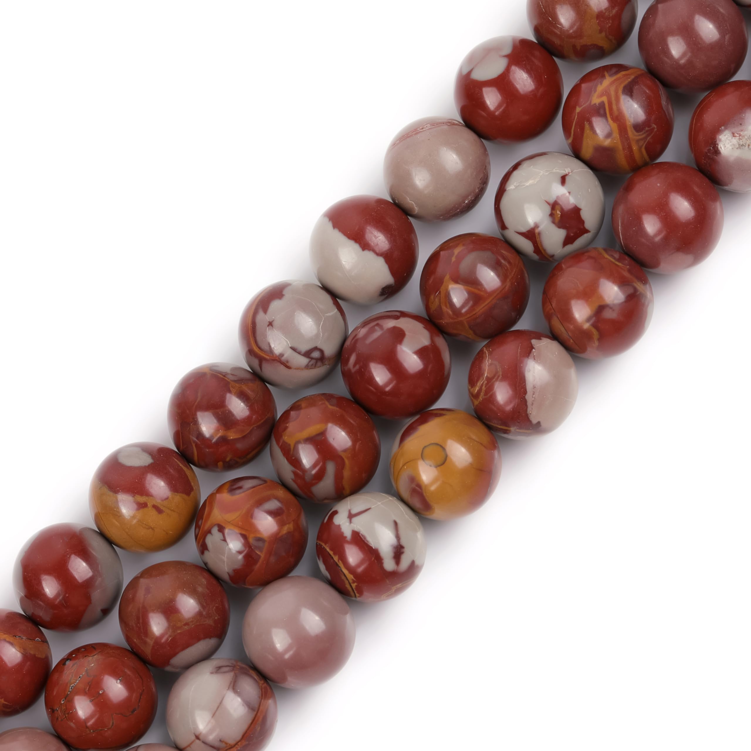 GEM-Inside Natural 12mm Dark Red Australia Noreena Jasper Round Gemstone Semi Precious Loose Beads for Jewellery Making 15''