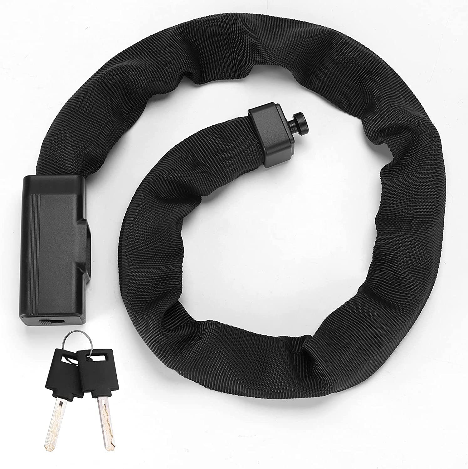 ROCKBROS Bike Chain Lock High Security Bicycle Lock with 2 Keys Heavy Duty Cycle Chain Lock Bike Padlock for Electric Scooter, Front Door, Motorbike, Folding Bike, Outside Gate, Cupboard, Black