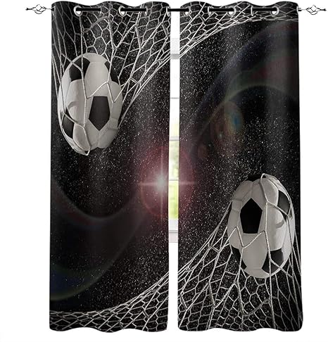 Amazon 体育館でのサッカーサッカーゲームの競争ウィンドウトリートメントカーテンvalanceルームカーテン大きなウィンドウカーテンロッドバスルーム カーテン ブラインド オンライン通販