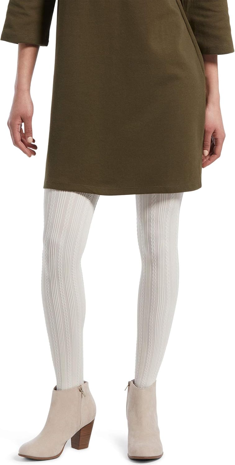 HUE womens Temp Tech Cable Rib Tights at  Women’s Clothing store