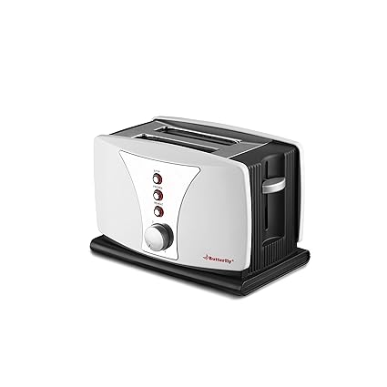 Butterfly BSTP17-18A 800-Watt 2 Slice Toaster (White/Black)