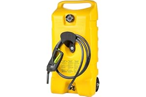 Scepter Duramax 14 Gallon Wheeled Utility Transfer Tank with Spout Pump, Yellow – Portable Rolling Container w/ 10-Foot Hose for Mowers, Generators, Marine Use, Off-Road Vehicles & Power Equipment