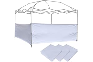NINAT Three canopy Half Walls 3pcs Half Sidewall Sunwall Panel Wall for Pop Up Canopy Gazebo Tent Shelter 10'x10', 10'x15', 10'x20' Vertical Leg, 3 Half Walls Only,White